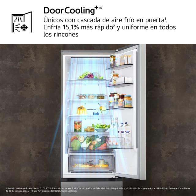 Detalle 2 de LG GBBSJ20DPY reacondicionado grado C (combi 2,03 m) con DoorCooling+ y Wi‑Fi ThinQ