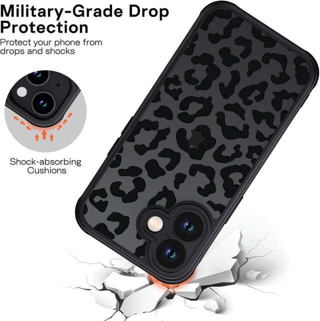 Detalle de XTCASE Cover per iPhone 17 Leopardata: TPU morbido, retro opaco e protezione antiurto