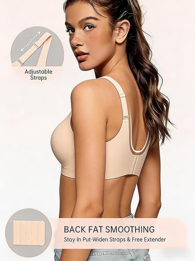 Detalle de Dopheuor 2026 Deep V Wireless Push Up Bra