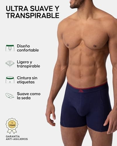 Detalle de DANISH ENDURANCE calzoncillos boxer de bambú para hombre (pack 3 o 10) con corte cómodo
