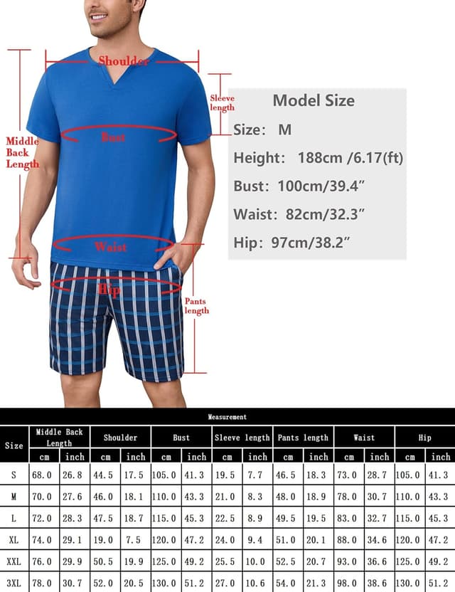 Thumbnail 5 de Bresdk Pigiama Corto Uomo in Cotone 95% 5% Spandex