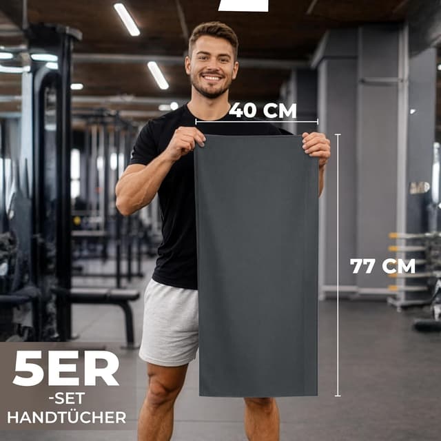 Detalle 2 de ZENACROSS ZENACROSS Sporthandtuch Mikrofaser Set 5