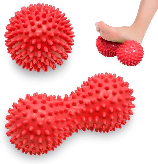Detalle de Beenax Spiky Massage Ball Roller Set for plantar fasciitis and deep tissue relief