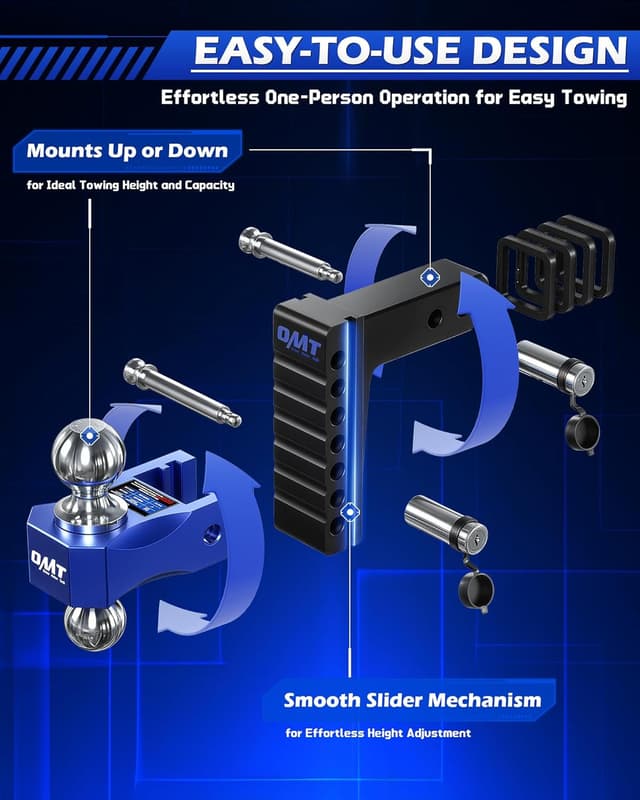 Thumbnail 4 de Orion Motor Tech Adjustable Trailer Hitch 12500 lb