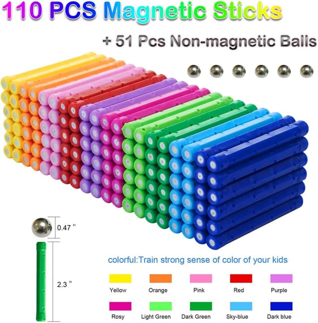 Thumbnail 2 de Funifinds Magnetische Stöcke Bausteine 161 Stück