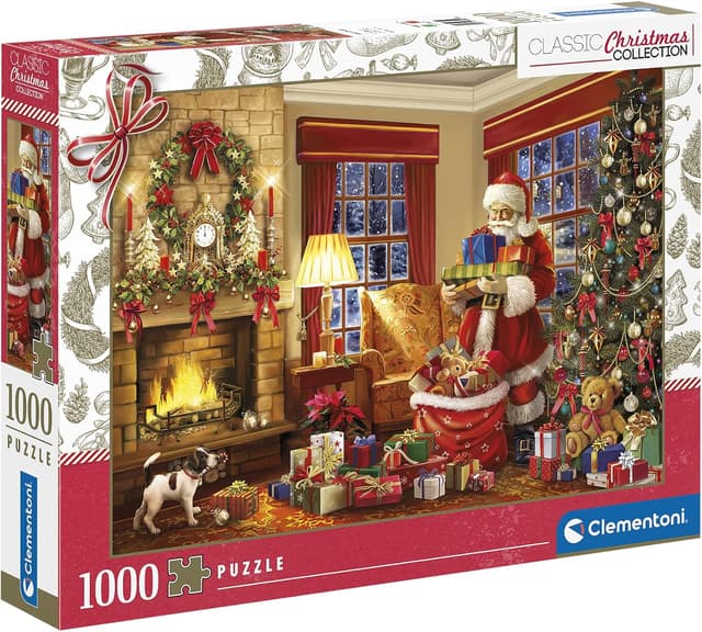 Detalle de Clementoni Santa's Visit 1000-Teile Puzzle (81497) – Weihnachtsmotiv für Erwachsene, 70 x 50 cm