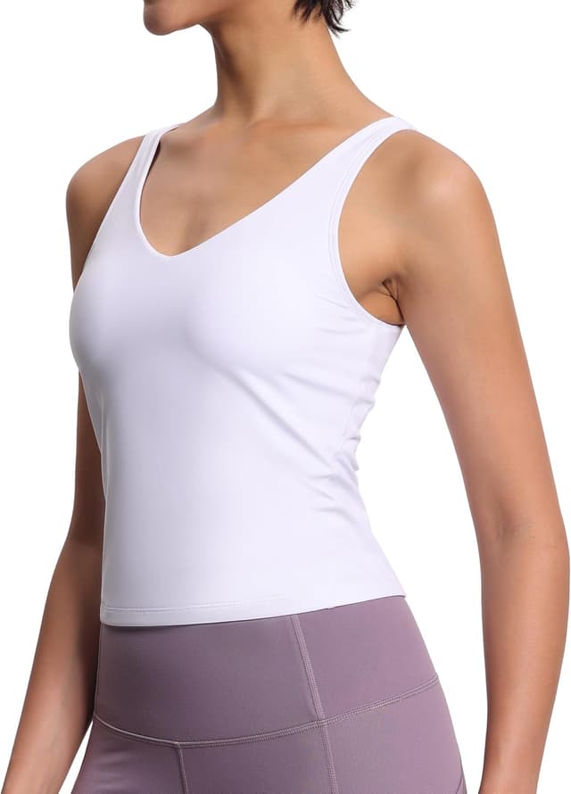 Detalle de THE GYM PEOPLE Reggiseno sportivo da donna senza ferretto imbottito per allenamento e yoga