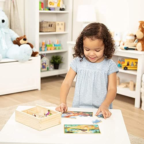 Detalle 2 de Melissa & Doug Rompecabezas de Dinosaurios 🦖 - 4 Puzzles Educativos