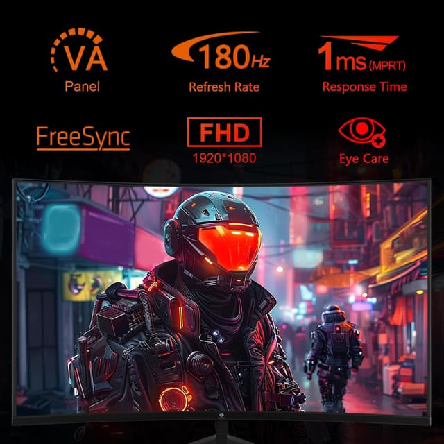 Detalle 2 de Z-Edge 24 Zoll Curved Gaming-Monitor (180 Hz, 1 ms MPRT, FreeSync, VA) – UG24, Full HD