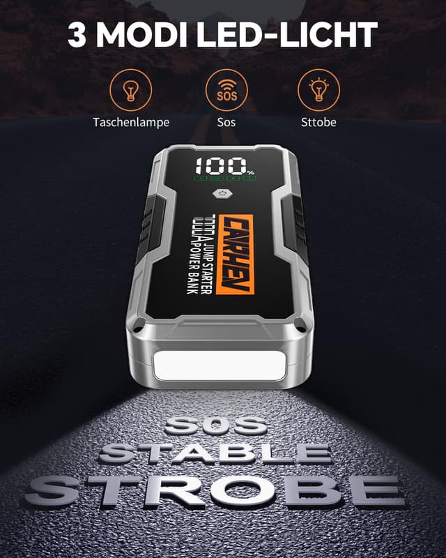 Detalle 2 de CARHEV 7000A Starthilfe Powerbank 26800 mAh