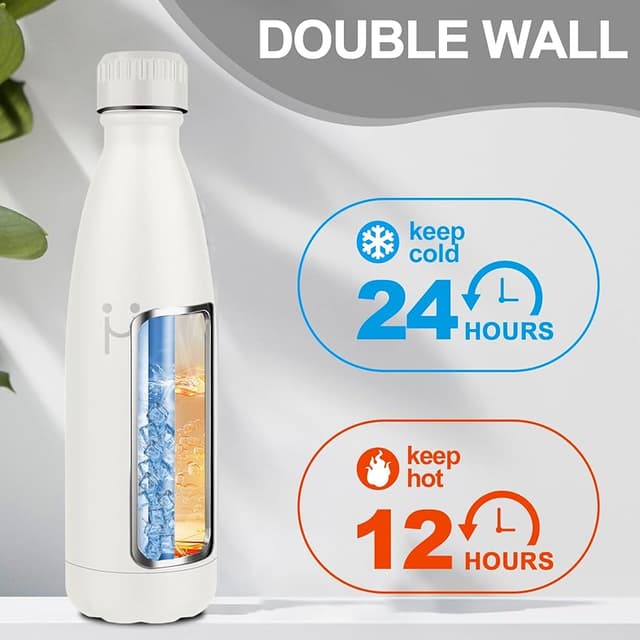 Detalle de Botella Agua Acero Inoxidable 500ml — termo reutilizable sin BPA