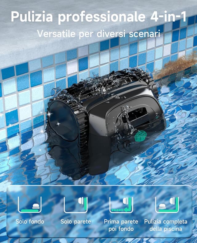 Detalle 2 de WYBOT C1 Robot Pulitore per Piscine con pianificazione intelligente del percorso e pulizia fondo/pareti/linea d’acqua
