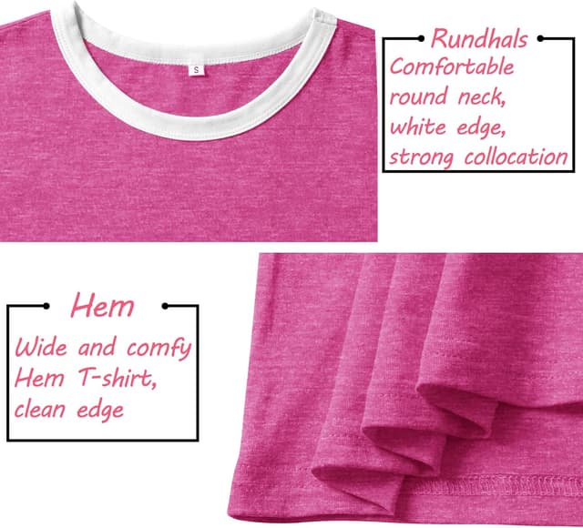 Detalle de WIEIYM Women’s “Good Vibes” Rainbow Graphic T-Shirt with Round Neck (Short Sleeve)