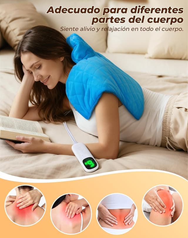 Detalle de UTK Coussin Chauffant Cervicales : chaleur jusqu’à 70°C pour cou et épaules (6 niveaux, minuteur)