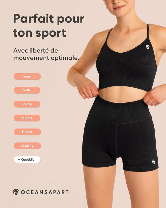 Thumbnail 5 de OCEANSAPART Maya Short cyclisme taille haute 1️⃣