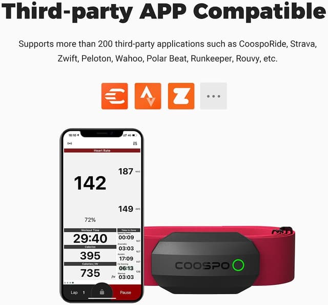 Detalle de COOSPO Chest Heart Rate Monitor 45g