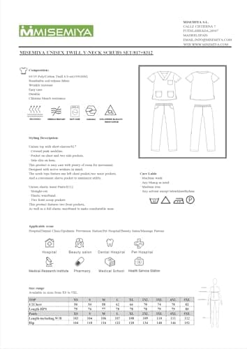 Detalle 2 de MISEMIYA Uniforme sanitario XL Turquesa