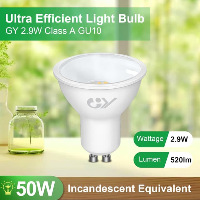 Detalle 2 de GY GU10 2.9W LED Bulb (6500K) – 520lm, Non-Dimmable, 10 Pack