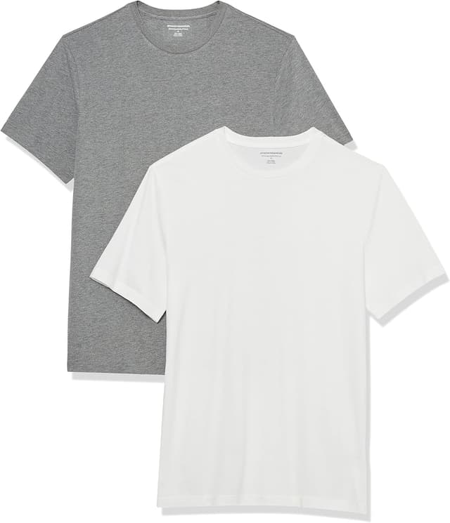 Detalle de Amazon Essentials Men’s Slim Fit Short-Sleeve Crewneck T-Shirt (Tagless)