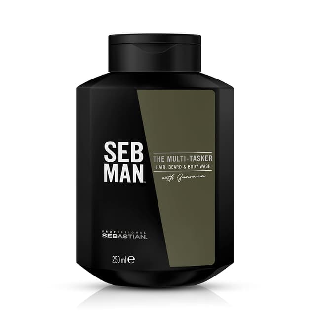 Detalle de SEB MAN The Multitasker 3-in-1 Shampoo, Bartshampoo & Duschgel mit Guarana, Bergamotte & rosa Pfeffer – 250 ml