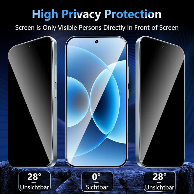 Detalle de LiiLaa Sichtschutzfolie für Xiaomi 17 / 17 Pro – Anti-Spy Privacy-Display-Schutzglas (2 Stück)