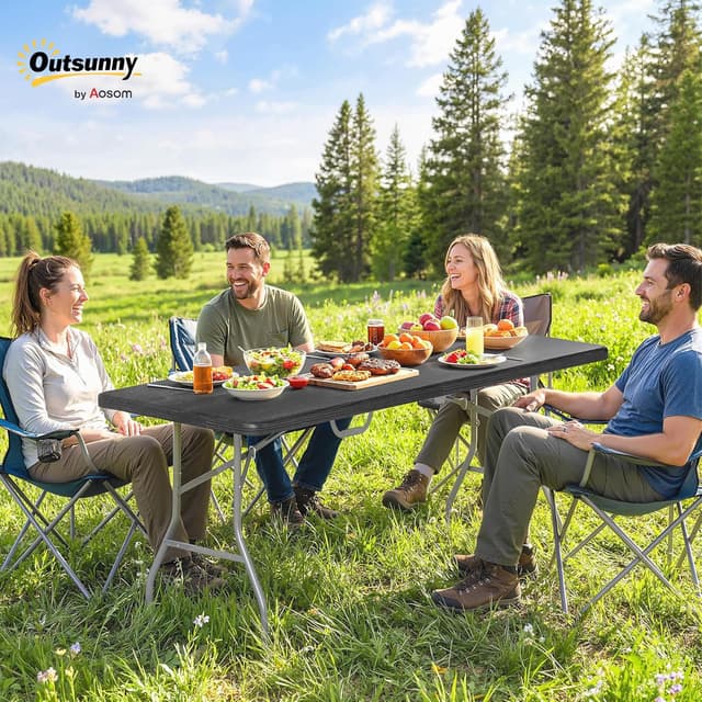 Detalle 2 de Outsunny Table Pliante HDPE 180x74x74 cm