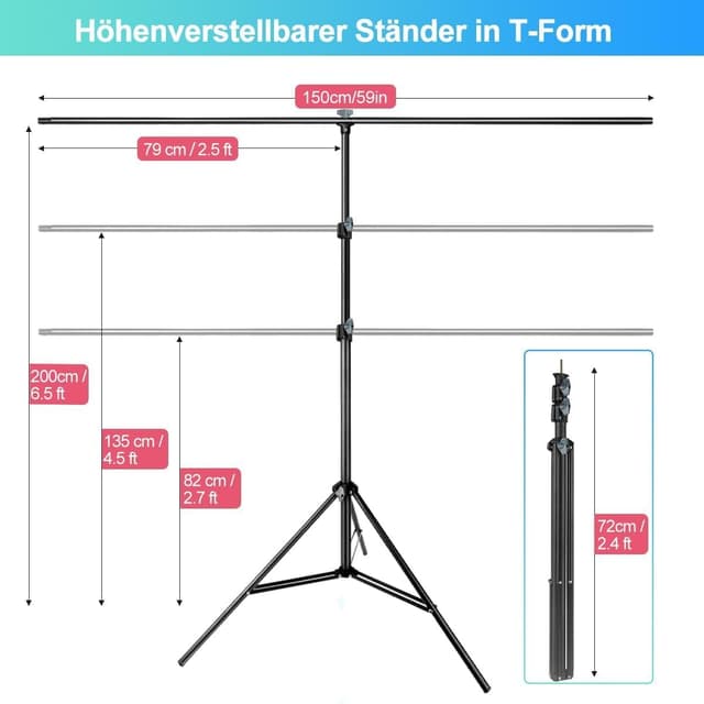 Thumbnail 1 de JEBUTU Blau Grün Fotohintergrund 1,5x2 m