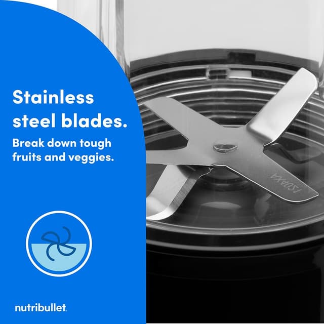 Detalle de nutribullet Blender 600 Series 7 Piece Kit (Black) – Powerful 20,000 RPM personal smoothie maker