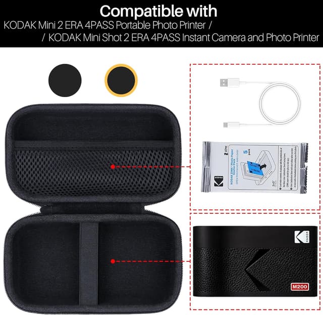 Detalle de Lebakort Hart Schutz-Hülle/Etui für Kodak Mini 2 ERA 4PASS und Kodak Mini Shot 2 ERA 4PASS (Schwarz + Gelb)