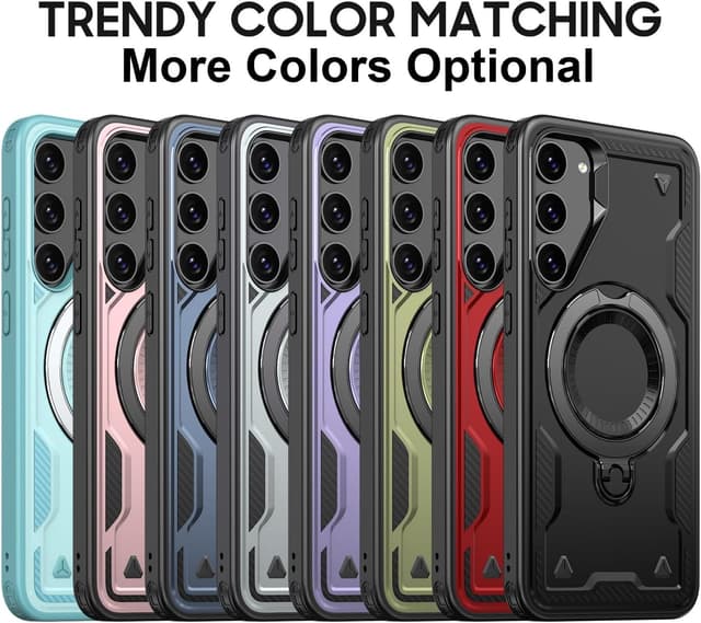 Thumbnail 6 de Tuvror Hülle für Galaxy S24 & S25 mit 360° Drehständer, stoßfester Schutz und MagSafe-Kompatibilität (Grau)