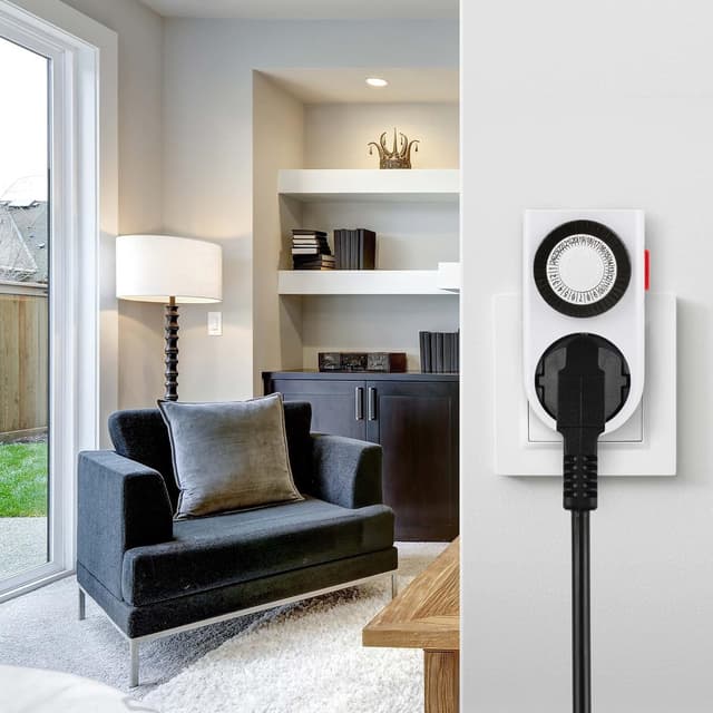 Detalle 2 de HBN Mechanische Zeitschaltuhr Steckdose 3680 W Timer