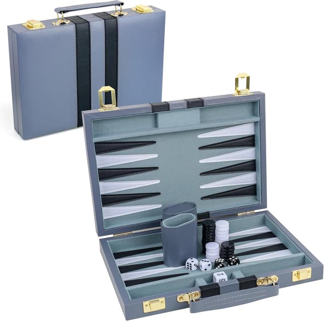 Detalle de TOPTAN Backgammon Set 11in Grey