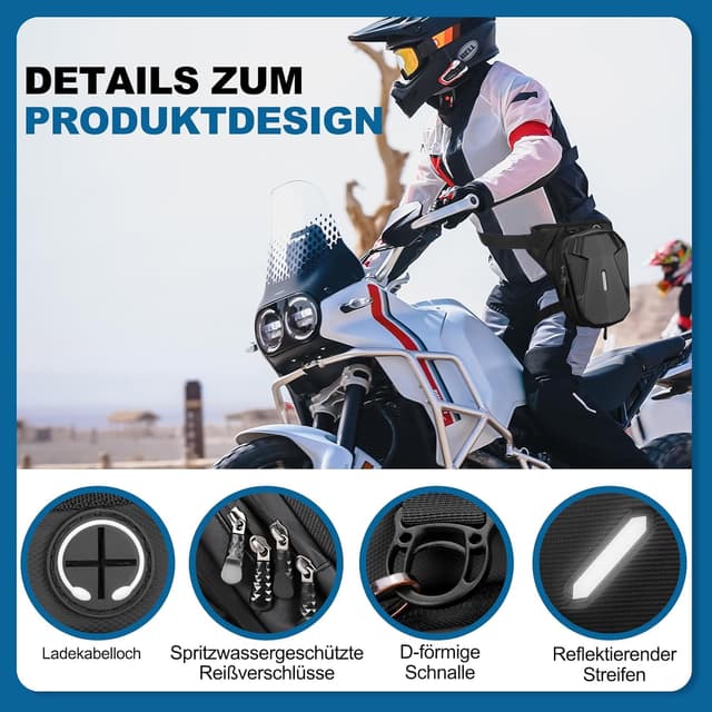 Detalle 1 de ISEYOU Beintasche Motorrad für 21 x 15 x 10 cm