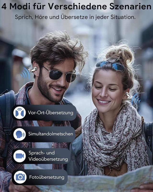 Detalle 2 de Boytond Ki Übersetzer Kopfhörer 164 Sprachen