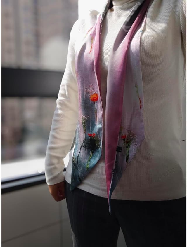 Thumbnail 6 de GIMIRO Satin Seidenschal 148 x 13,5 cm – Krawatte Double Layer fürs Outfit