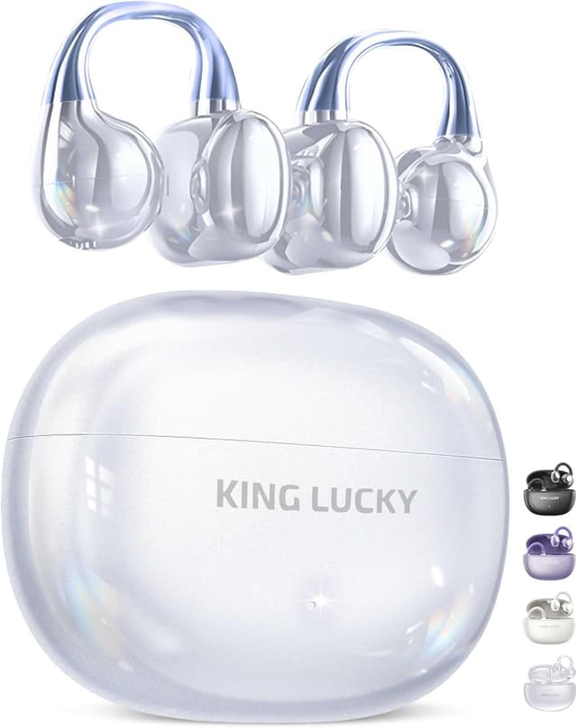 Imagen de King Lucky Open-Ear Wireless Bluetooth 6.0 Clip-On Headphones with Microphone (50h, ENC, IPX5) en OfertitasTOP