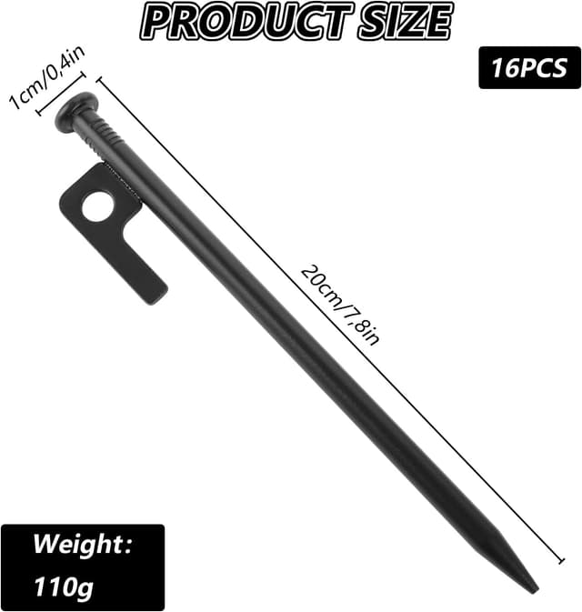 Thumbnail 1 de MIVIDE Zelt Heringe Stahl 20 cm