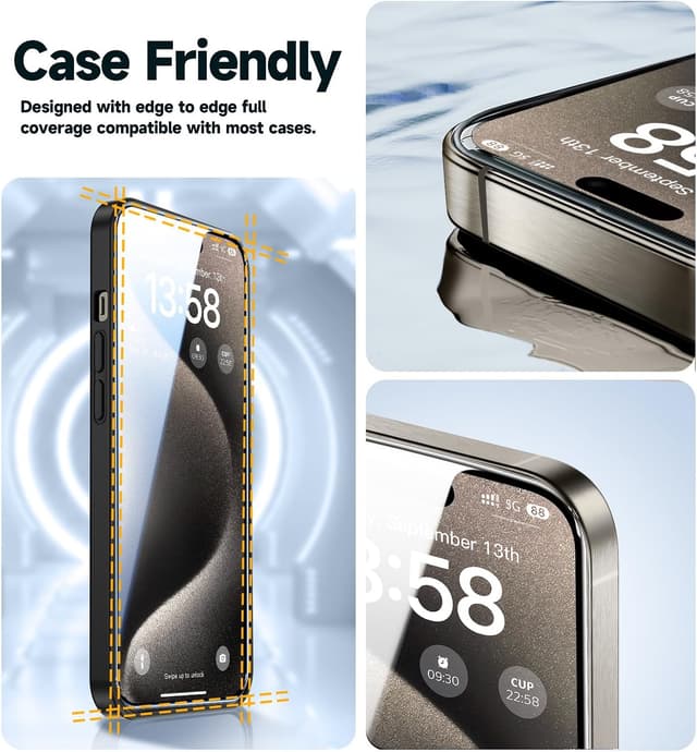 Thumbnail 5 de MAGIC JOHN 2 Pack iPhone 15 Pro Max 6.7in screen protector