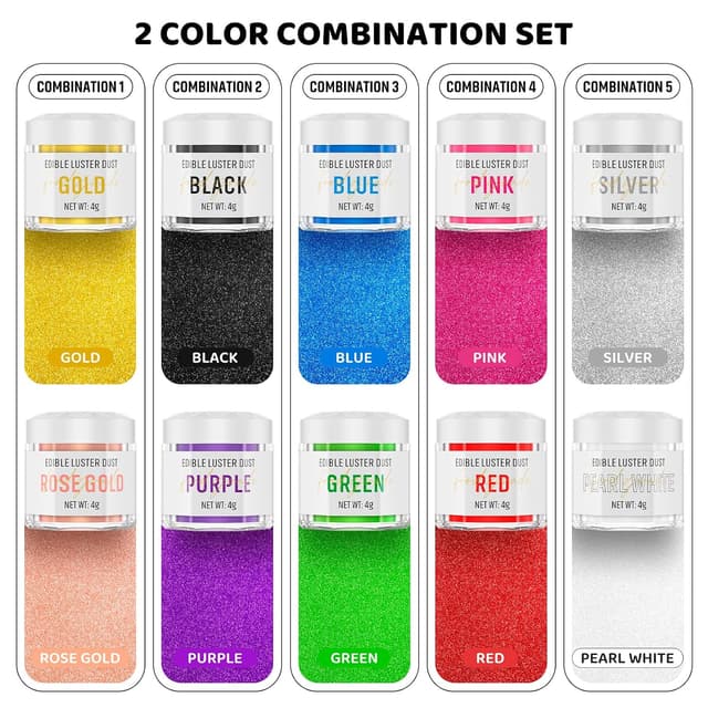 Detalle 2 de Essbarer Glitzer Set Gold RoséGold 2 Farben