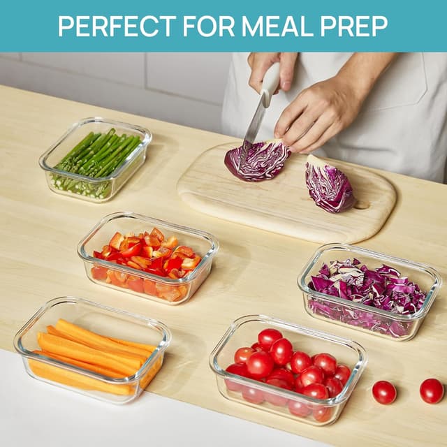 Detalle 2 de Vtopmart 5-Pack 22oz Glass Storage Containers ⚙