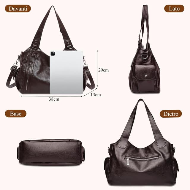 Detalle de VOESLD borsa donna in PU vintage chic con tracolla regolabile