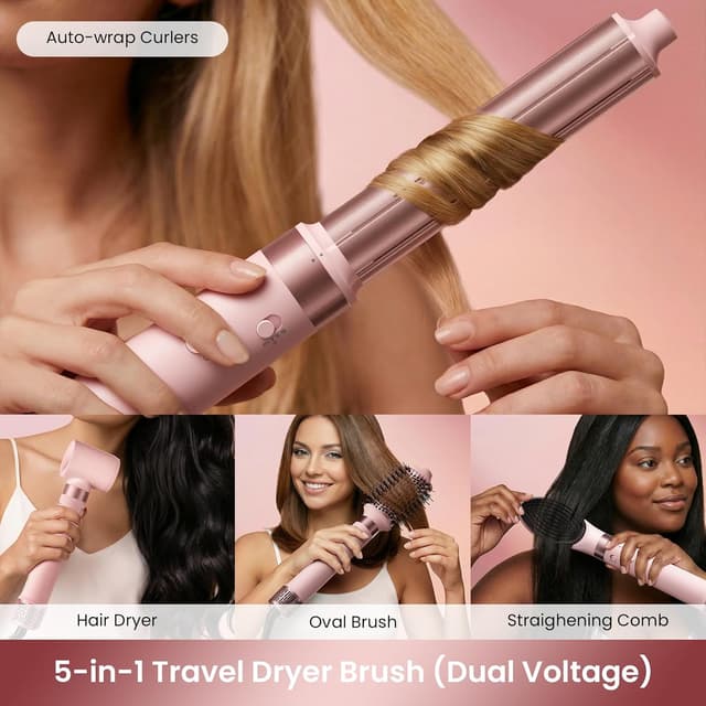 Thumbnail 2 de MESCOMB Dual Voltage Hot Air Styler 5-in-1 Hair Brush 🎀