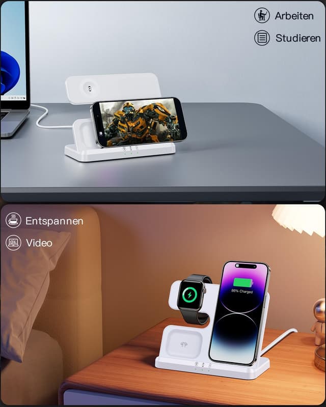 Detalle 2 de JARGOU 3-in-1 Ladestation, 18W Wireless Charging