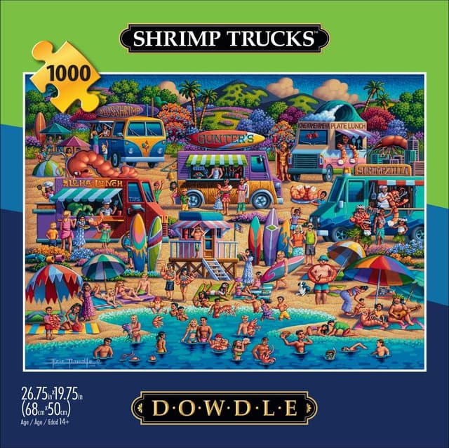 Detalle 2 de Buffalo Games Dowdle Shrimp Trucks 1000-Piece Jigsaw Puzzle (Finished Size 26.75 x 19.75)