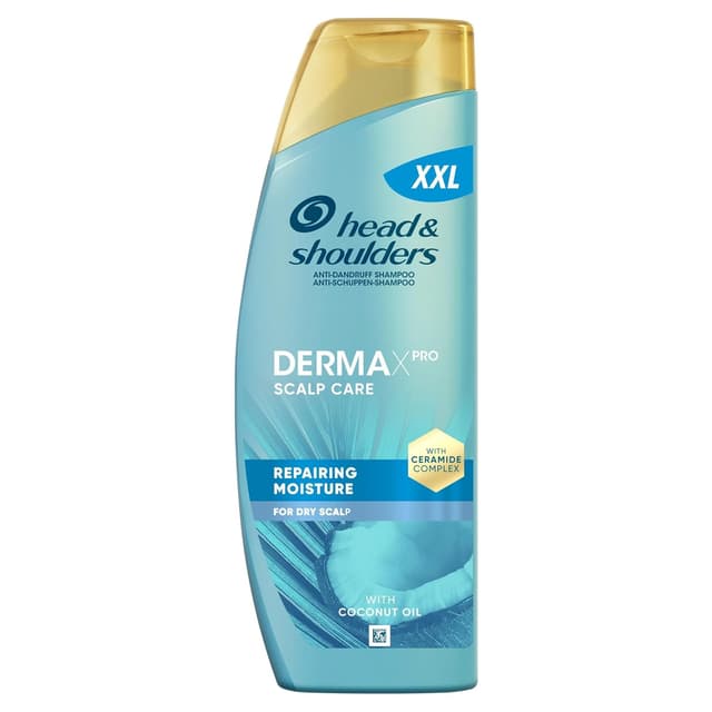 Detalle de Head & Shoulders DermaXPro pflegendes Feuchtigkeits Anti-Schuppen-Shampoo mit Kokosöl und Ceramide-Komplex (500 ml)