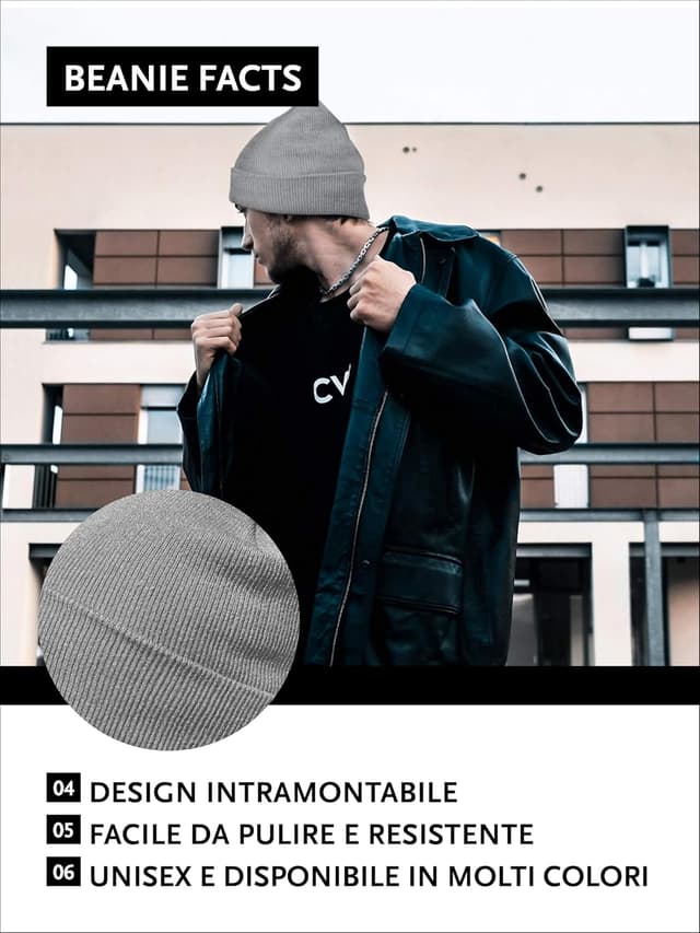 Detalle de DonDon Berretto invernale in maglia con design classico unisex