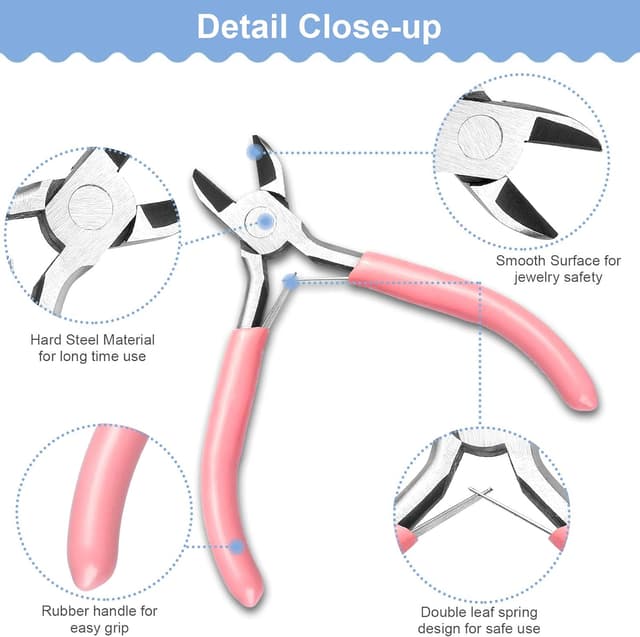 Detalle 2 de Reastar Jewellery Pliers set (3 pcs) with jump ring opener – needle/chain nose, wire cutters & round nose