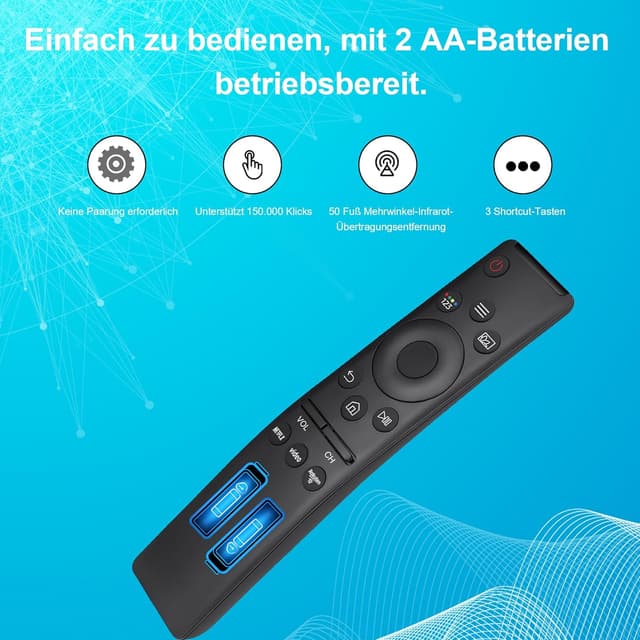 Detalle de 2er-Pack Universal-Infrarot-Fernbedienung für Samsung Smart TV – kein Einrichten nötig