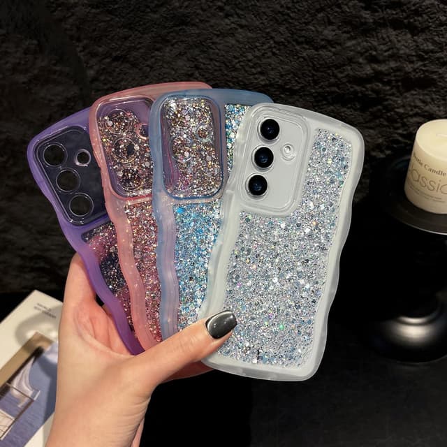 Thumbnail 6 de ZTOFERA Galaxy A17 5G Case (6.7-inch) — Glitter Curly Wavy TPU Protective Cover, Purple