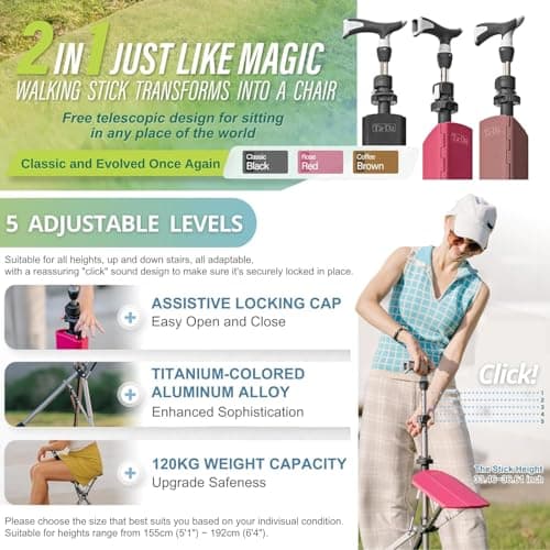 Thumbnail 1 de Ta-Da Chair Pro – Canne de marche avec siège ⚙